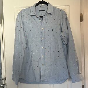 Kiel James Patrick Nautical flag  Blue Patterned Men's Shirt